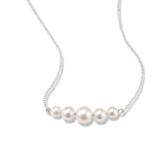 Cultured Akoya Pearl Graduated Bar Necklace