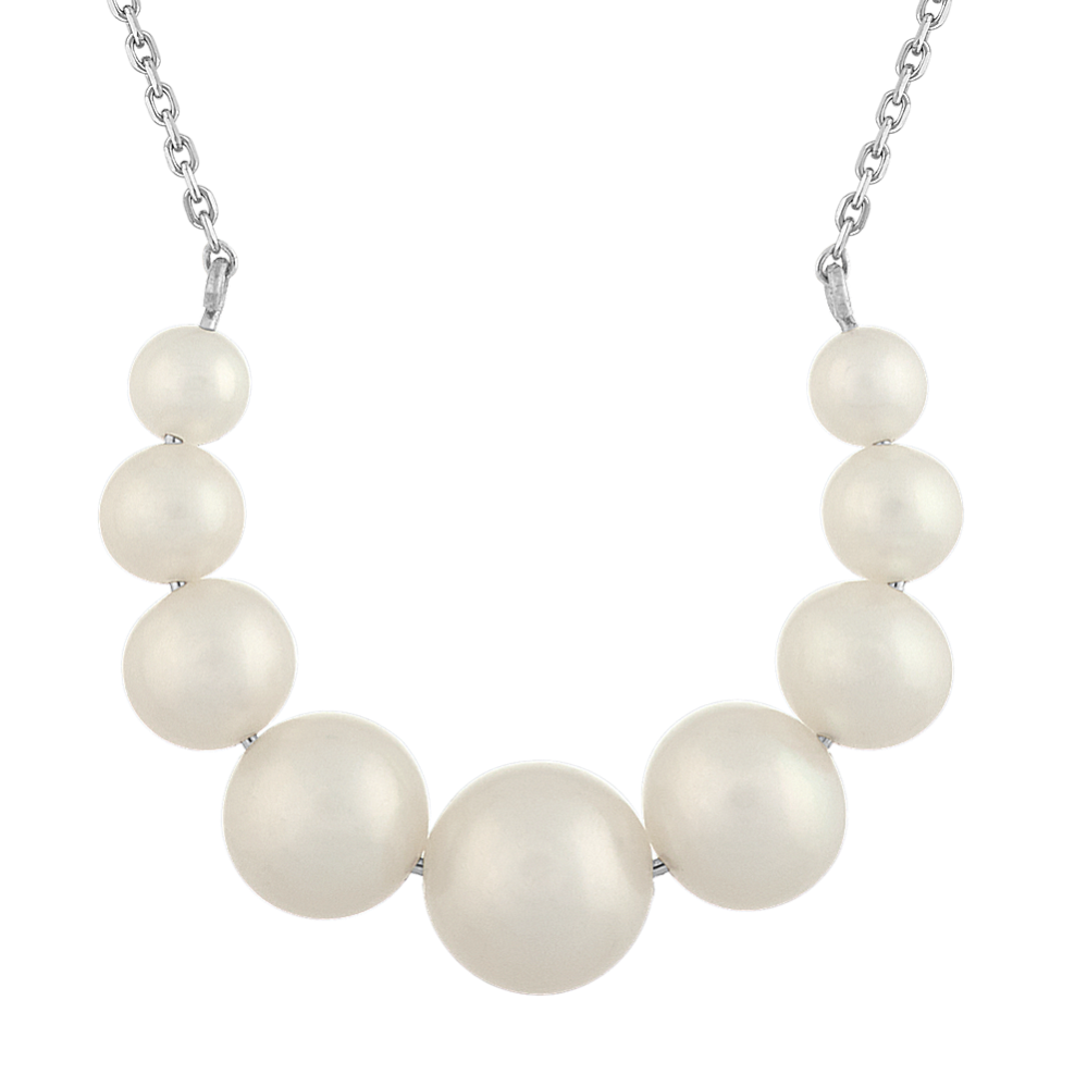 4-8mm Graduated Freshwater Pearl Semicircle Necklace (18 in)