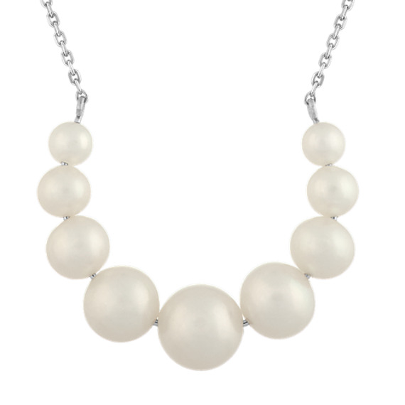 4-8mm Graduated Freshwater Pearl Semicircle Necklace (20 in)