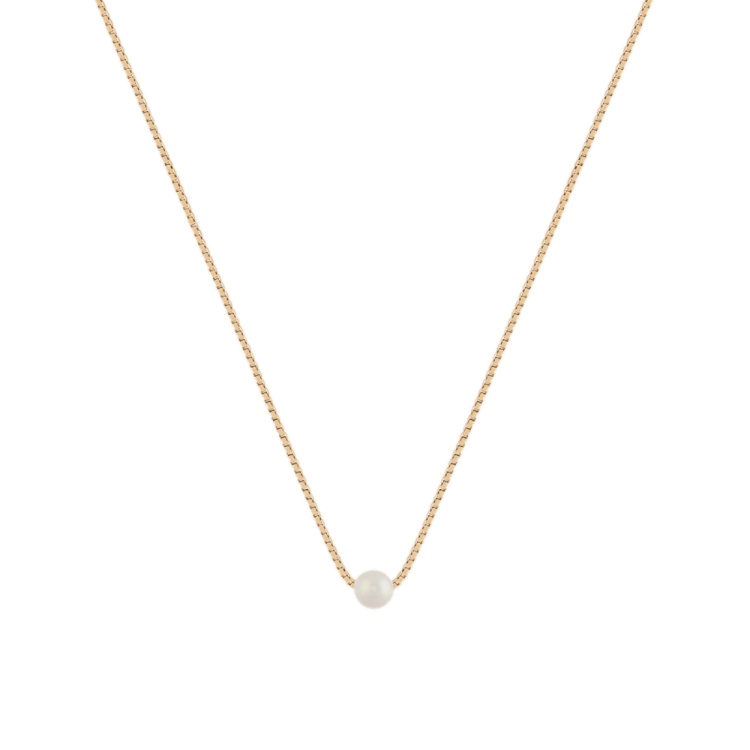 4mm Freshwater Pearl Solitaire Necklace (18 in)