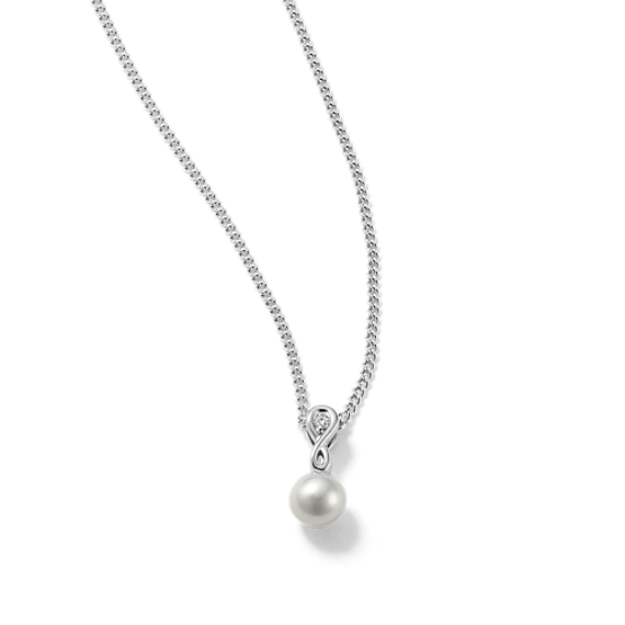 4mm Cultured Freshwater Pearl Infinity Pendant