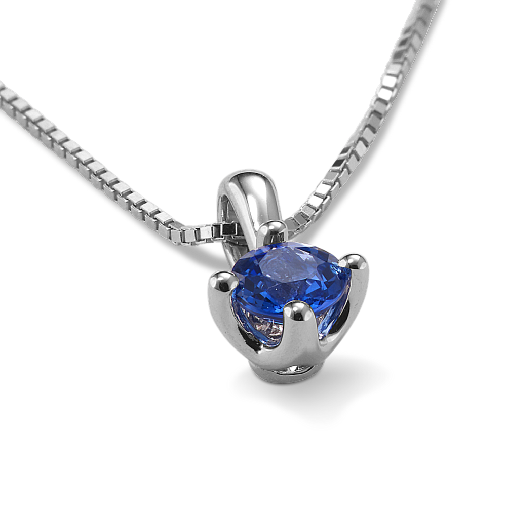 Sapphire hot sale solitaire necklace