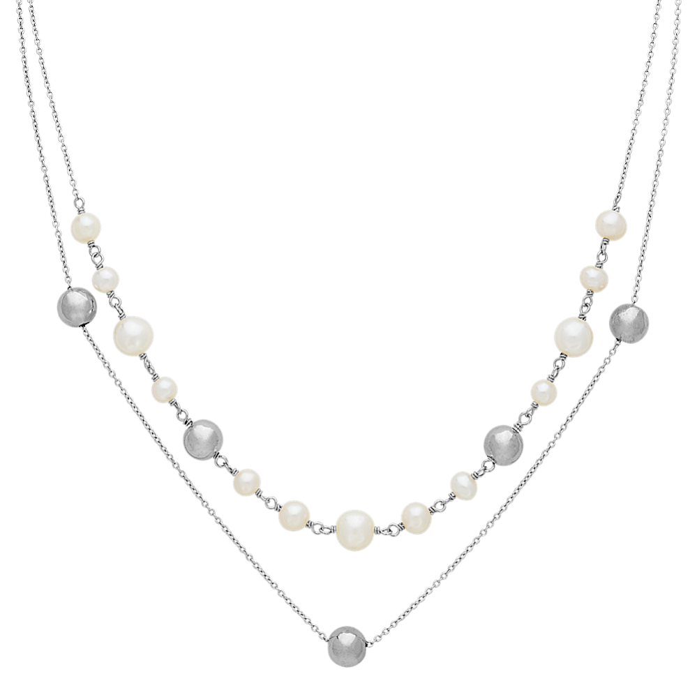 5-8mm Freshwater Cultured Pearl and Sterling Silver Necklace (18'')