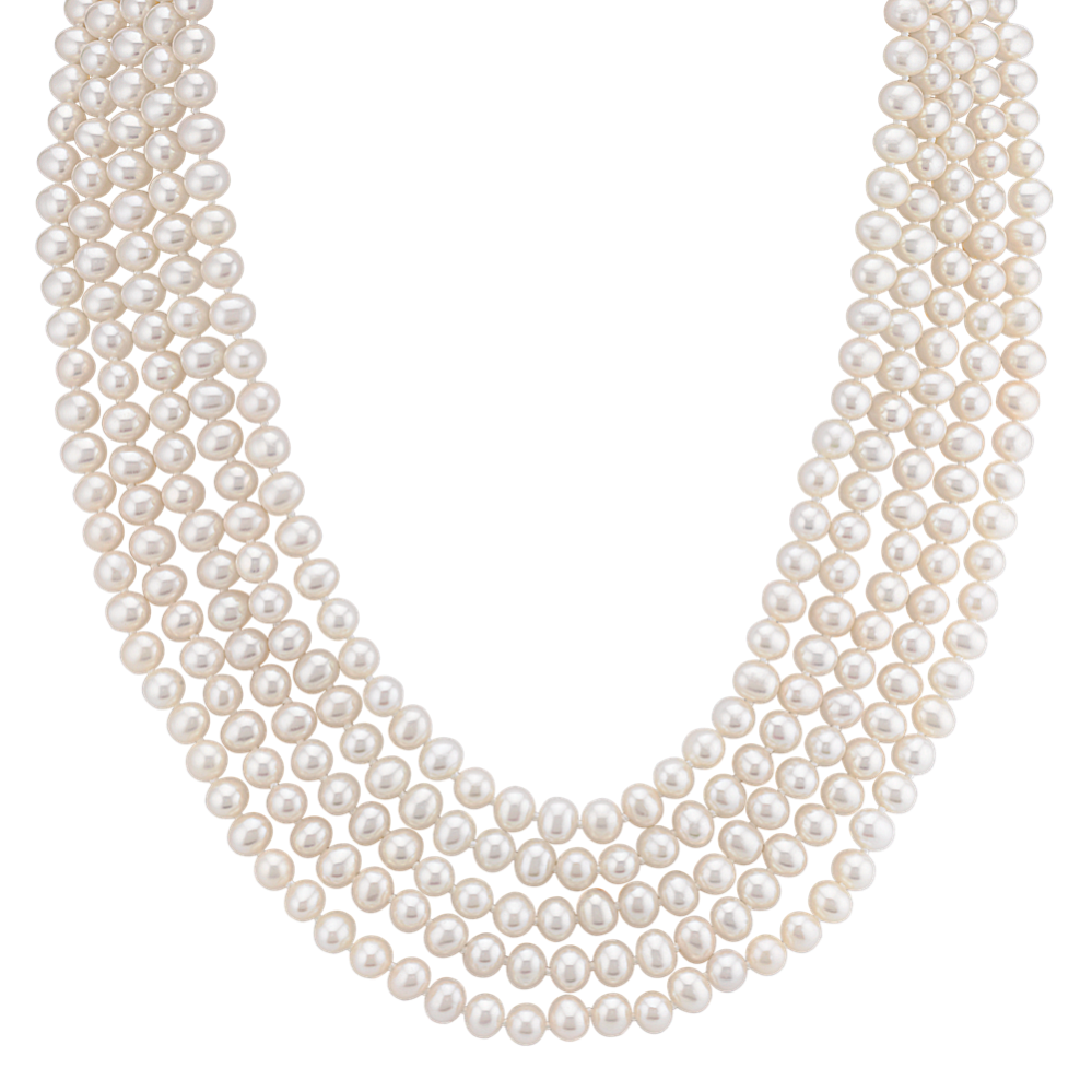 5.5mm Freshwater Cultured Pearl Five-Section Strand (26'')
