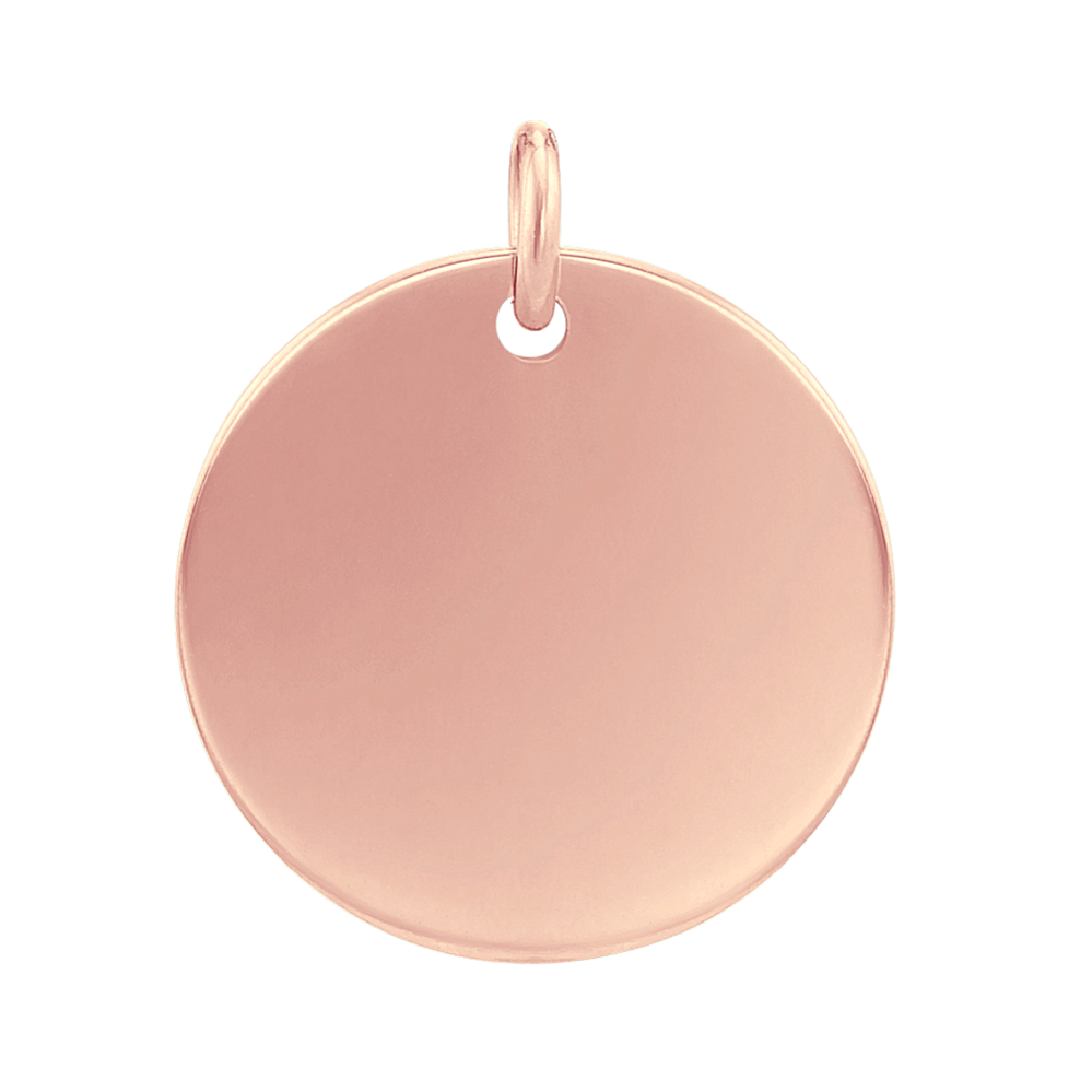 14K Rose Gold Disk Charm