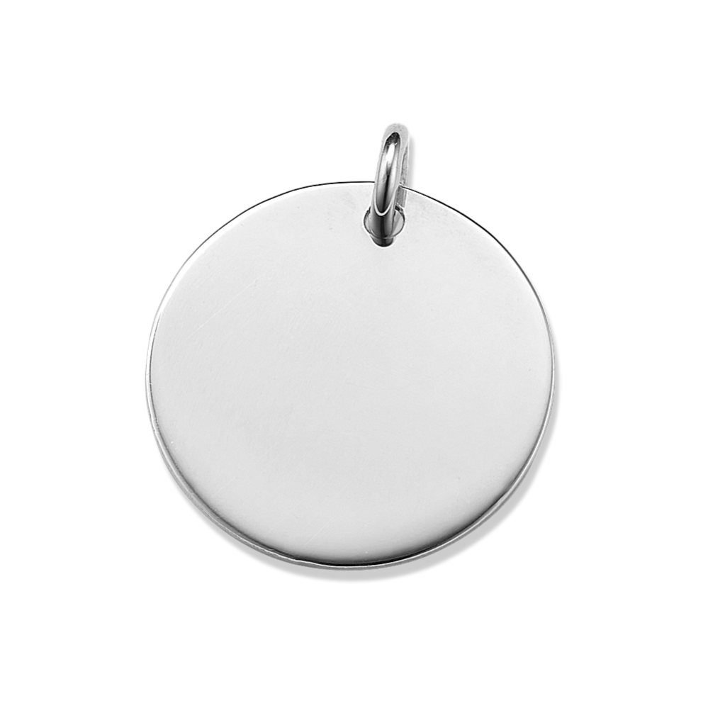 14K White Gold Disk Charm