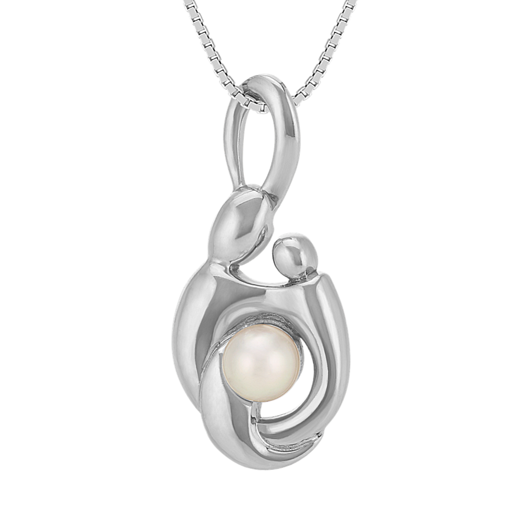 5mm Freshwater Cultured Pearl Mother & Child Pendant (20 in)