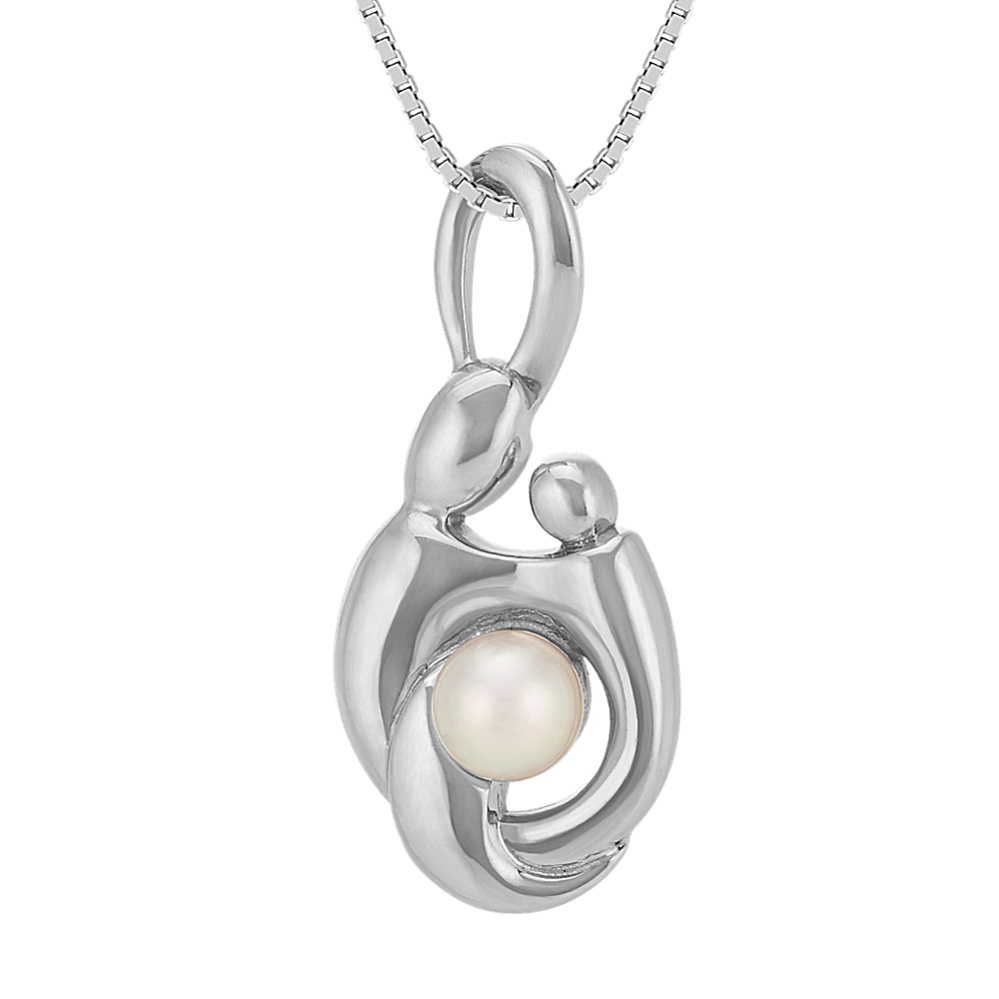 5mm Freshwater Cultured Pearl Mother & Child Pendant (20'')