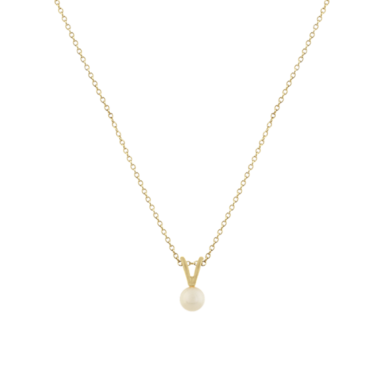 5mm Freshwater Pearl Pendant in 14K Yellow Gold (18 in)