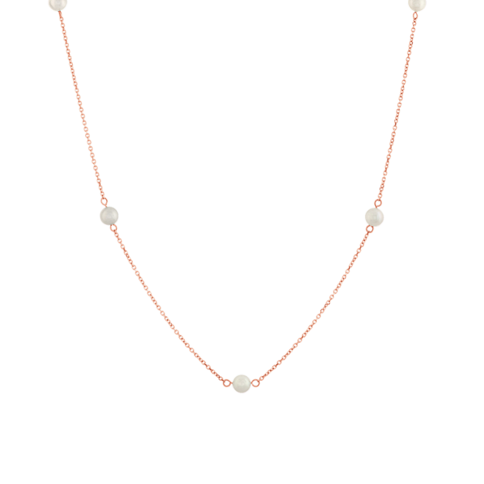 5mm Cultured Freshwater Pearl Tin Cup Necklace