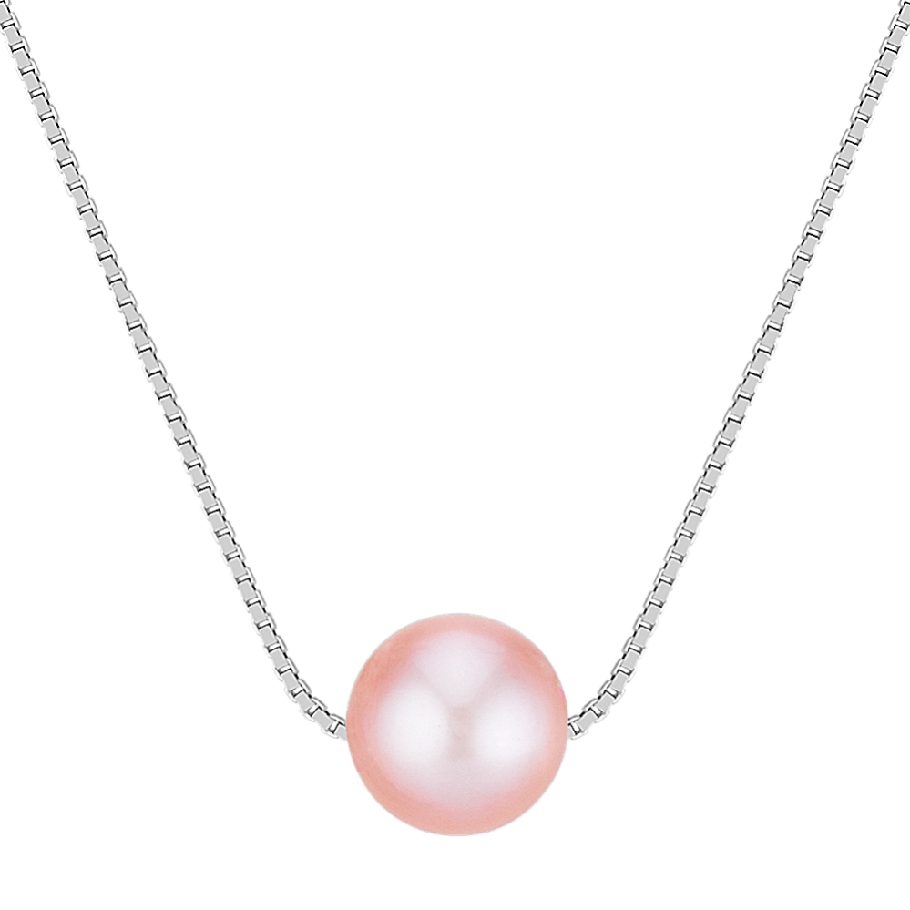 6-9.5mm Freshwater Pink Cultured Pearl Solitaire Pendant (18 in)