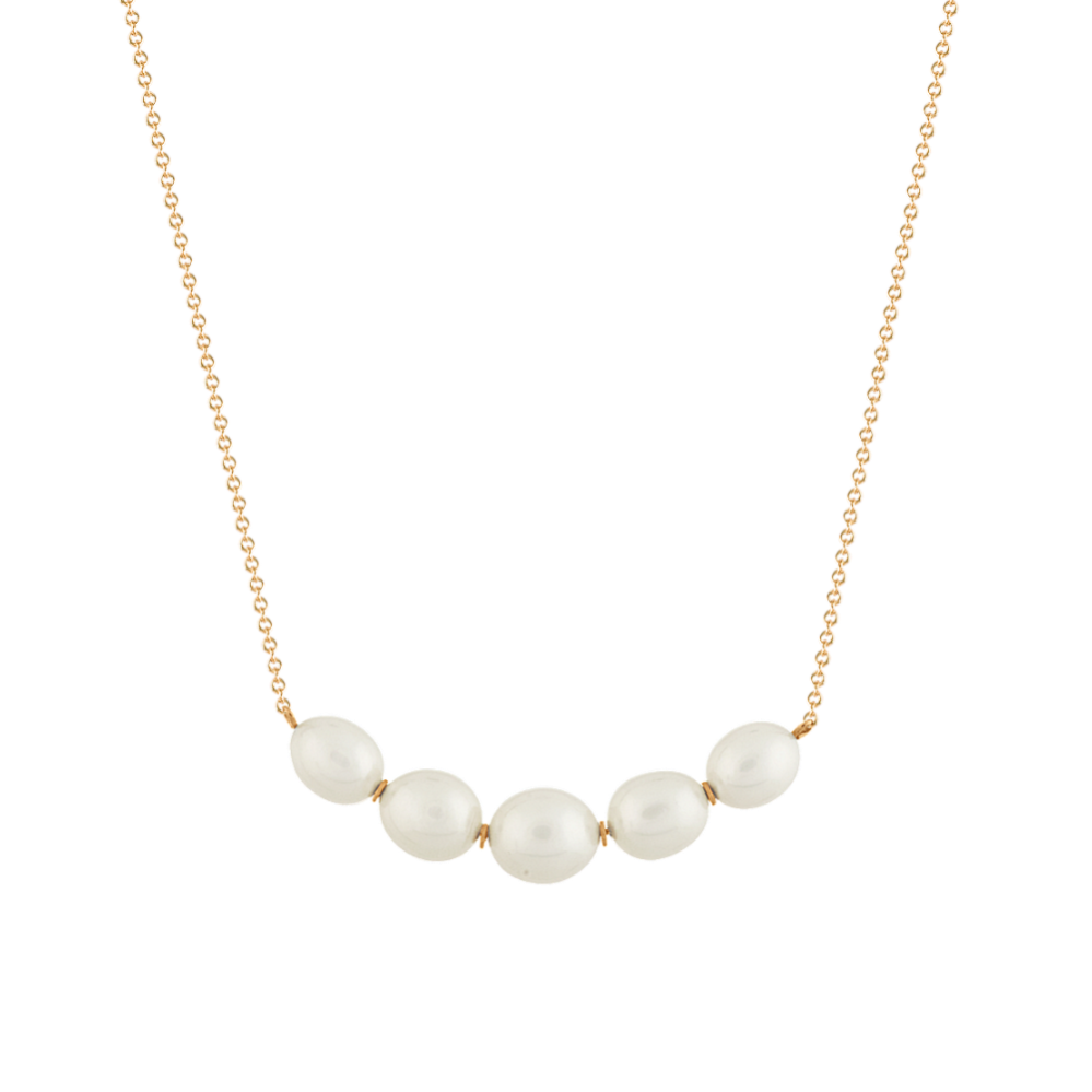 6.5-8mm Graduated Freshwater Pearl Necklace (18 in)