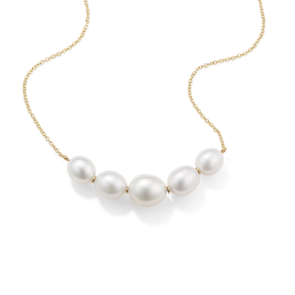 6.5-8mm Graduated Freshwater Pearl Necklace (18 in)