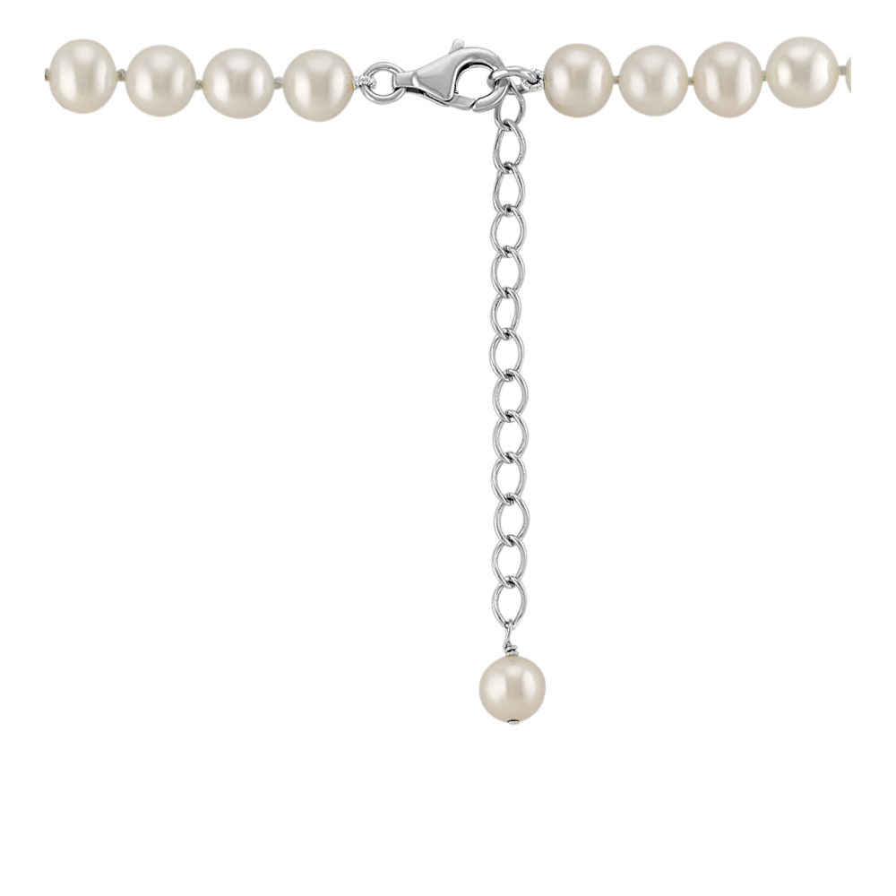 6 5mm Cultured Freshwater Pearl Necklace And Bracelet Set In Sterling