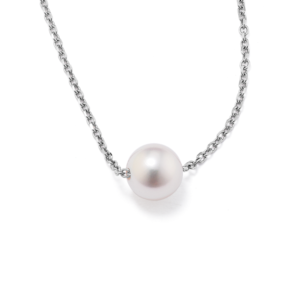 6mm Akoya Pearl Necklace in 14K White Gold (18 in)