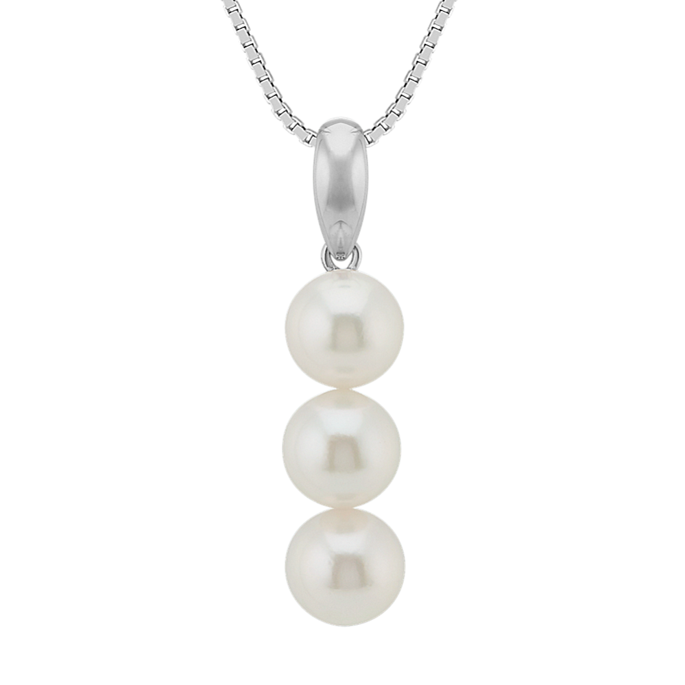 6mm Akoya Cultured Pearl Pendant in 14k White Gold (18 in)