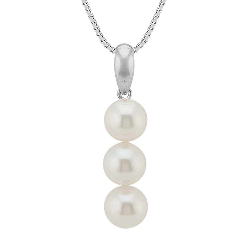 6mm Akoya Cultured Pearl Pendant in 14k White Gold (18'')