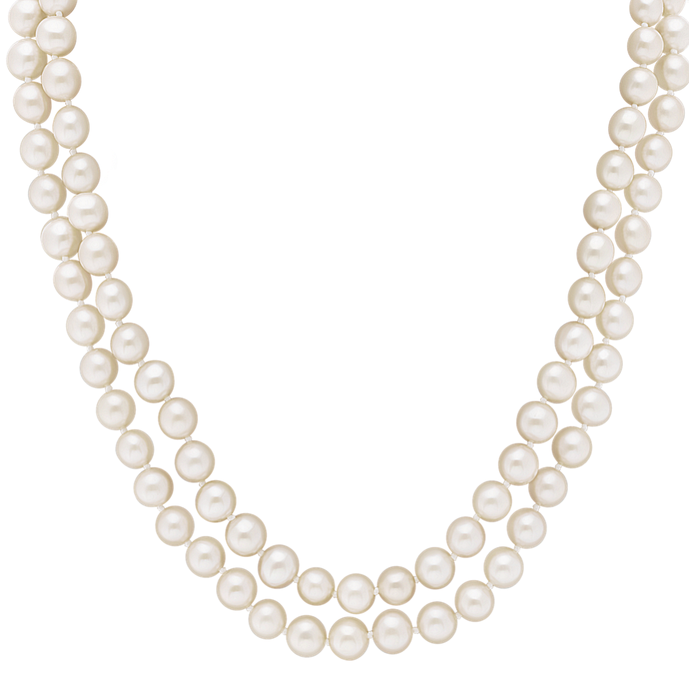 Double strand cultured freshwater pearl necklace