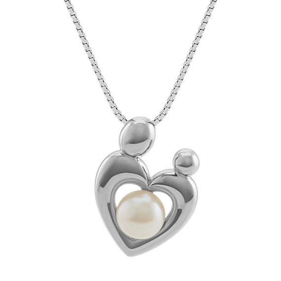 6mm Freshwater Pearl Mother and Child Pendant (20 in)