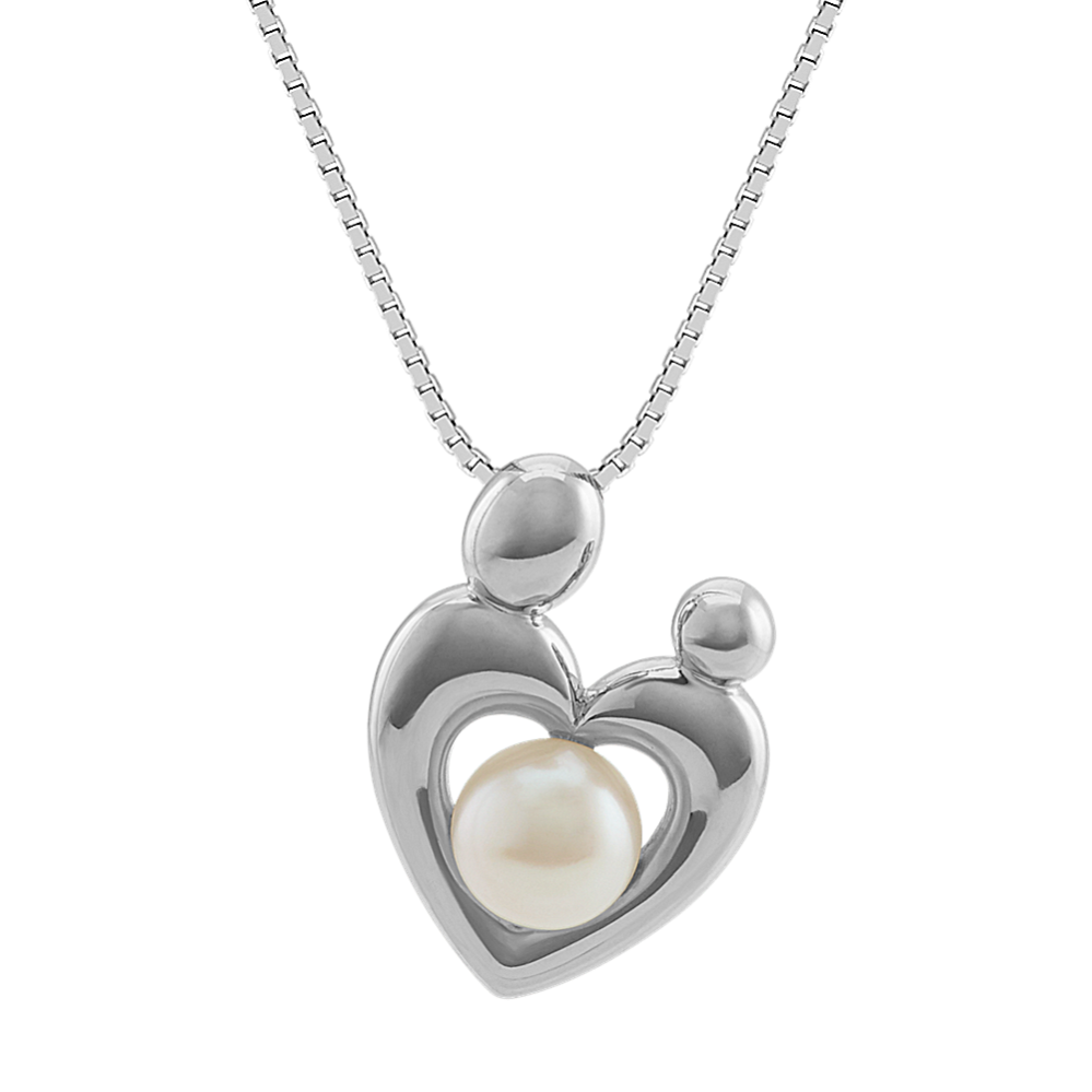 6mm Freshwater Pearl Mother and Child Pendant (20'')