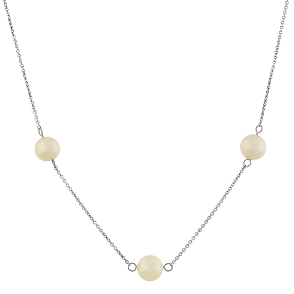 6mm Freshwater Pearl Tin Cup Necklace (20 in)
