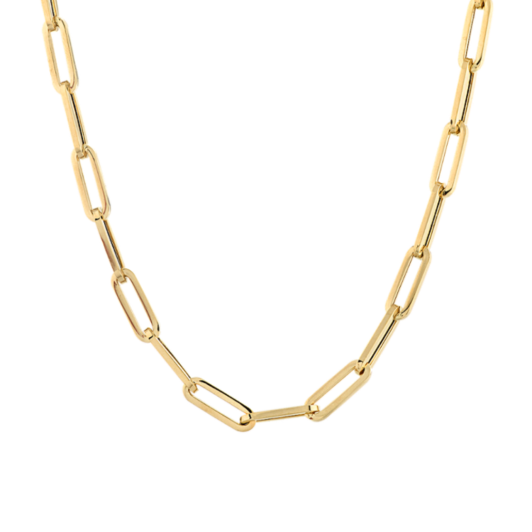 6mm Paper Clip Chain in 14K Yellow Gold (18 in)