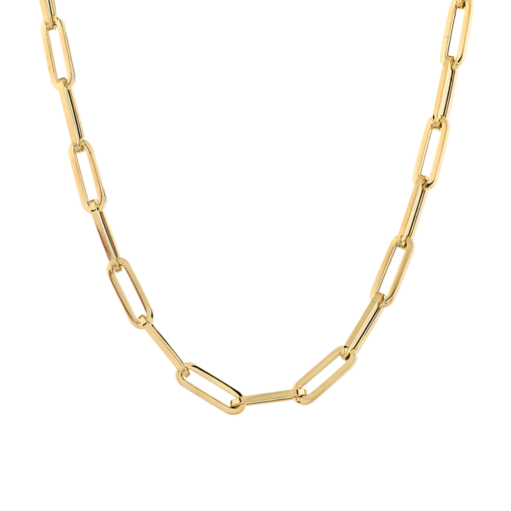 18'' 14K Yellow Gold Paper Clip Chain (6mm)