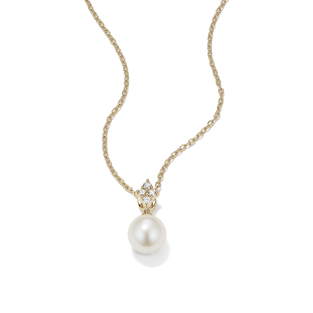 Maris Freshwater Cultured Pearl & Diamond Pendant