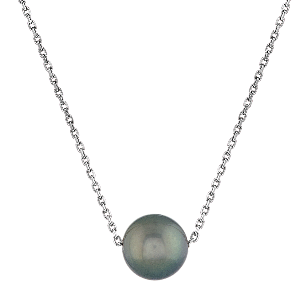 8.5mm Cultured Tahitian Pearl Pendant in 14K White Gold (18'')