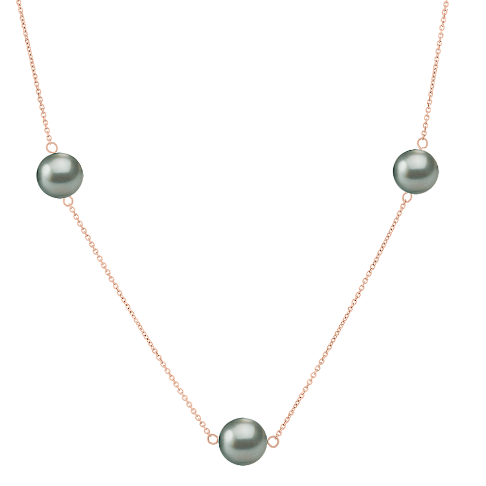 8.5mm Tahitian Pearl Necklace in 14K Rose Gold (20 in)
