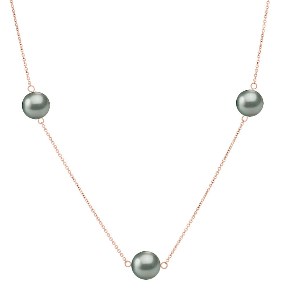 8.5mm Tahitian Pearl Necklace in 14K Rose Gold (23 in)