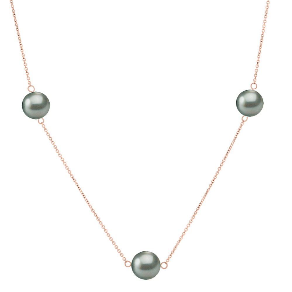 8.5mm Tahitian Pearl Necklace in 14K Rose Gold (23 '')