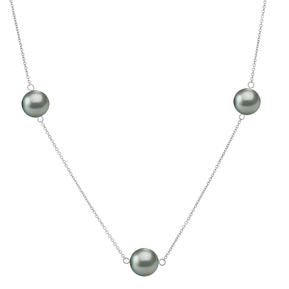 8.5mm Tahitian Pearl Necklace in 14K White Gold (23 in)