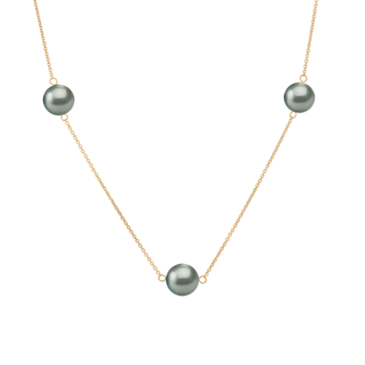 8.5mm Tahitian Pearl Necklace in 14K Yellow Gold (20 in)