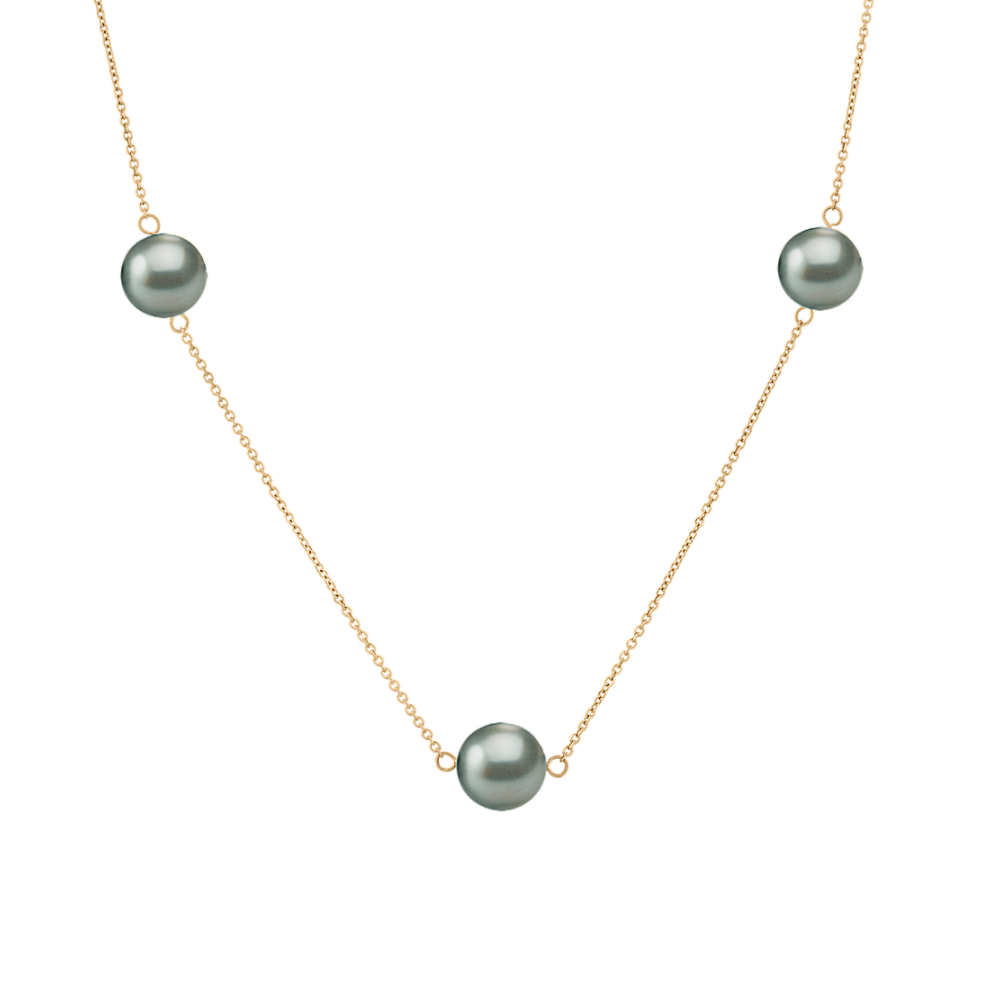 8.5mm Tahitian Pearl Necklace in 14K Yellow Gold (20 in)
