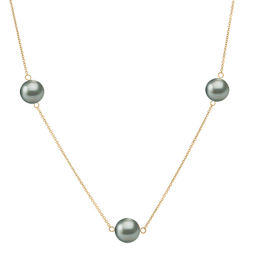 8.5mm Tahitian Pearl Necklace in 14K Yellow Gold (23 in)