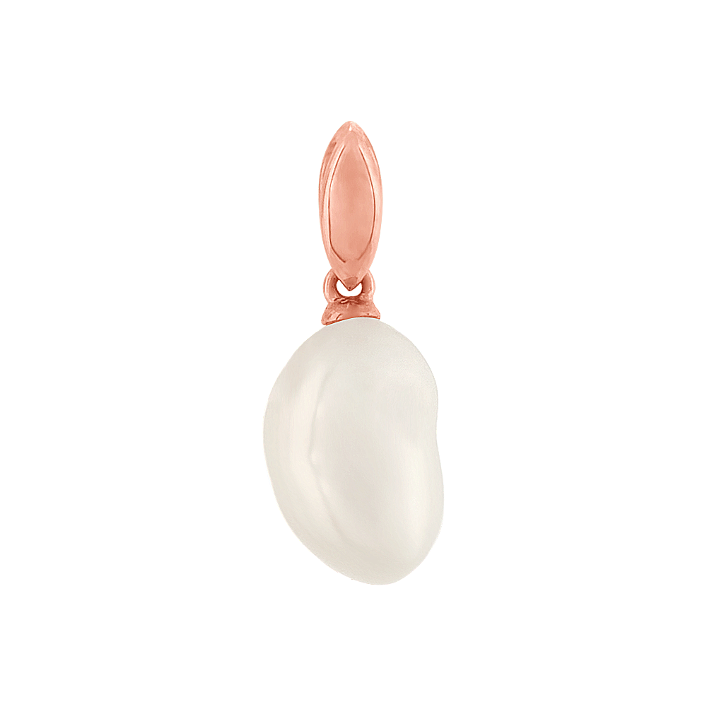 8mm Baroque Freshwater Pearl Charm in 14k Rose Gold