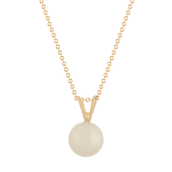 8mm Cultured Freshwater Pearl Pendant (18 in)