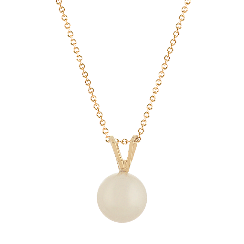 8mm Cultured Freshwater Pearl Pendant (18 in)