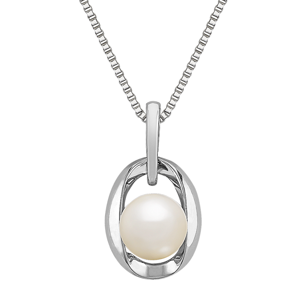 8mm Freshwater Cultured Pearl and Sterling Silver Pendant (18 in)