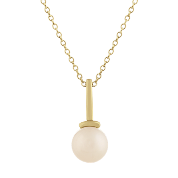 8mm Freshwater Pearl Pendant in 14k Yellow Gold (18'')