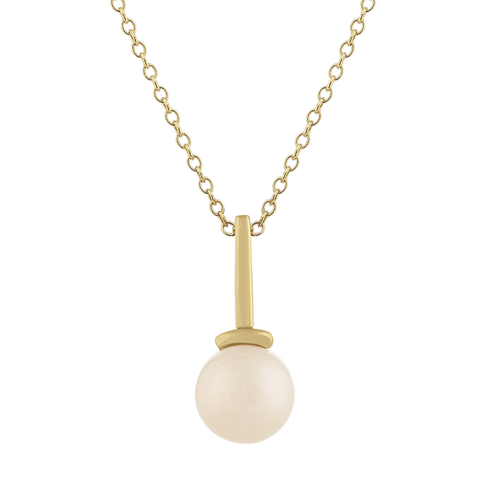 8mm Freshwater Pearl Pendant in 14k Yellow Gold (18 in)