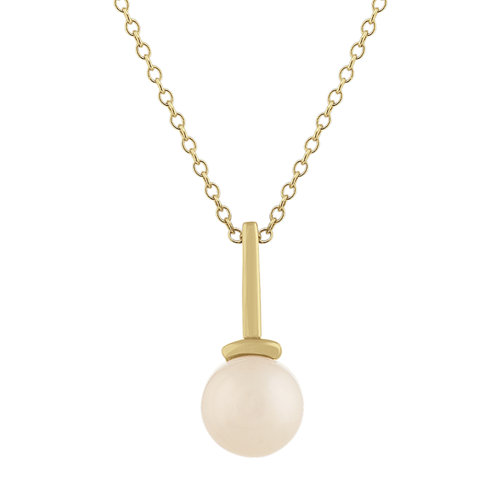 8mm Freshwater Pearl Pendant in 14k Yellow Gold (18'')