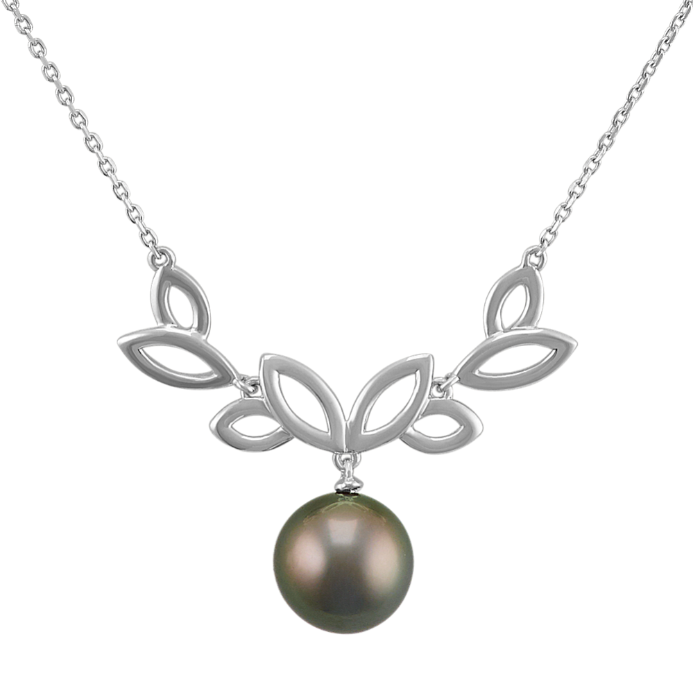9-10mm Tahitian Cultured Pearl Necklace in Sterling Silver (18 in)