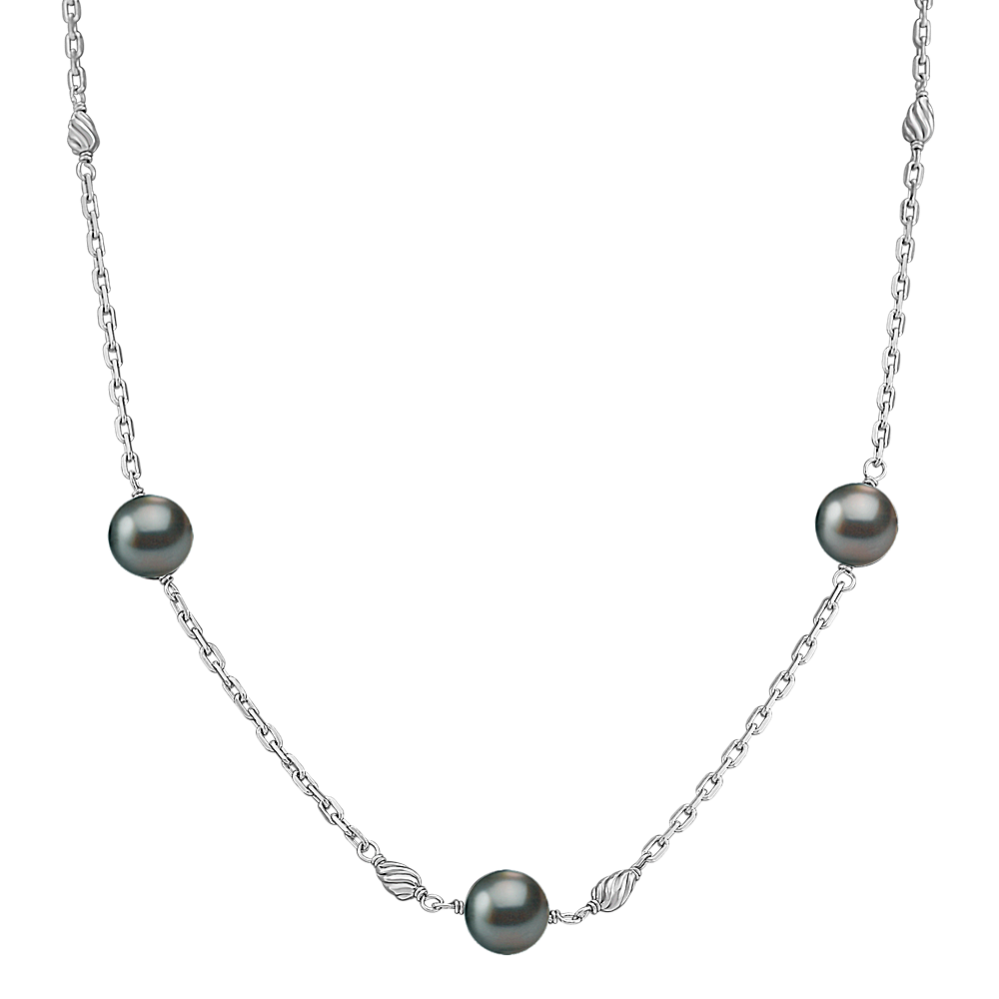 9mm Tahitian Cultured Pearl and Sterling Silver Necklace (25'')