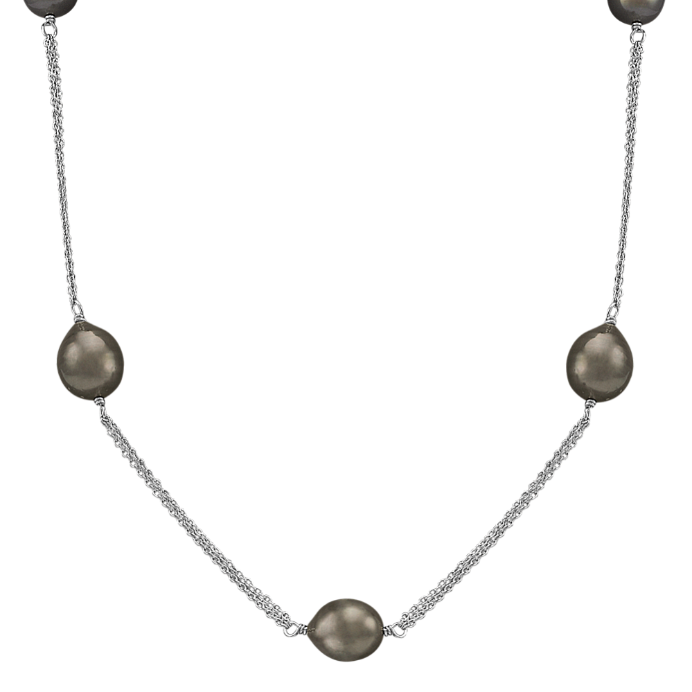 9mm Tahitian Cultured Pearl and Sterling Silver Necklace (25'')
