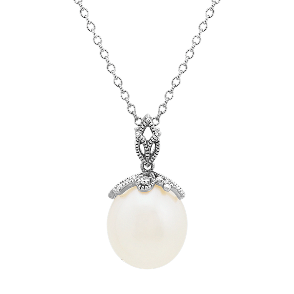 9mm Freshwater Cultured Pearl Pendant in Sterling Silver (20 in)