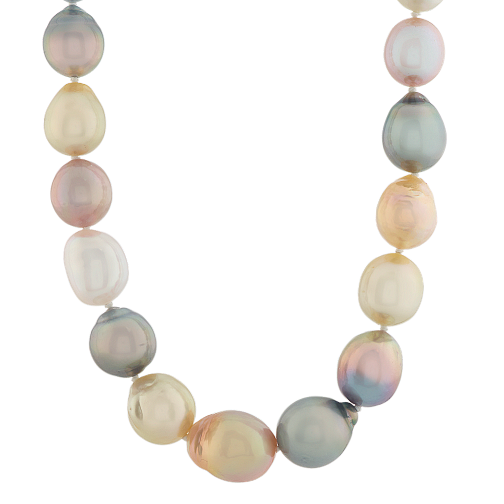 Spumoni Multicolored Cultured Pearl Strand 18in