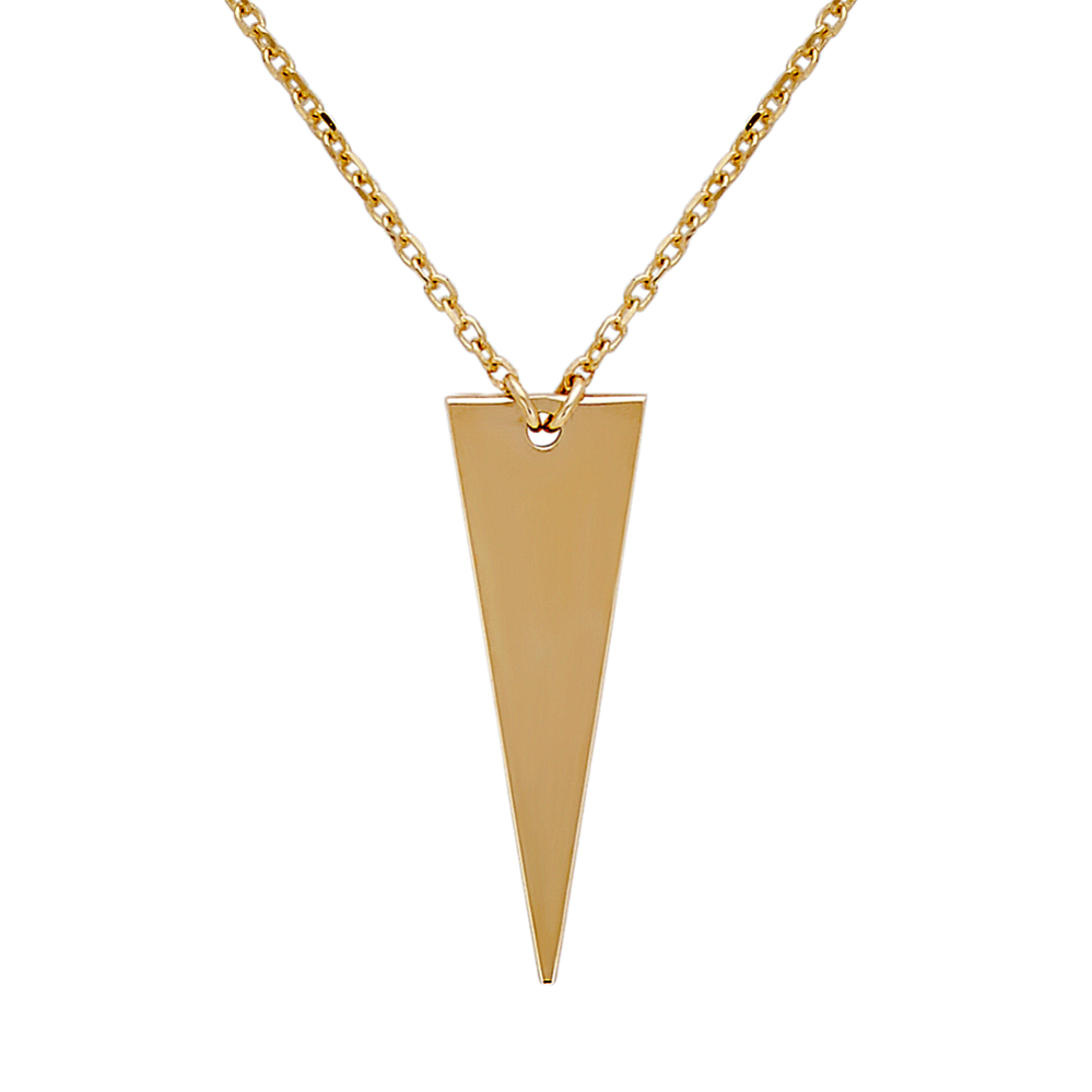 Abstract Triangle Necklace in 14k Yellow Gold (20 in)