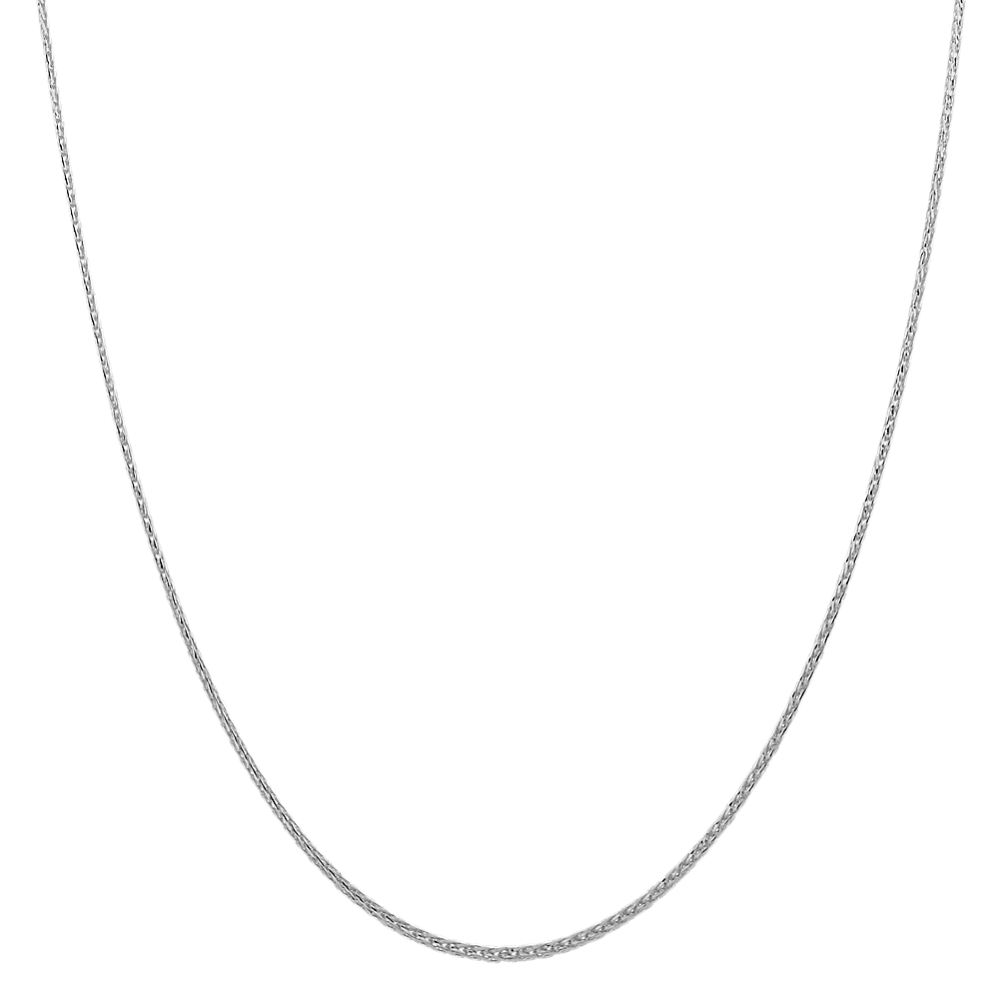 22'' 14K White Gold Wheat Chain (0.8mm)